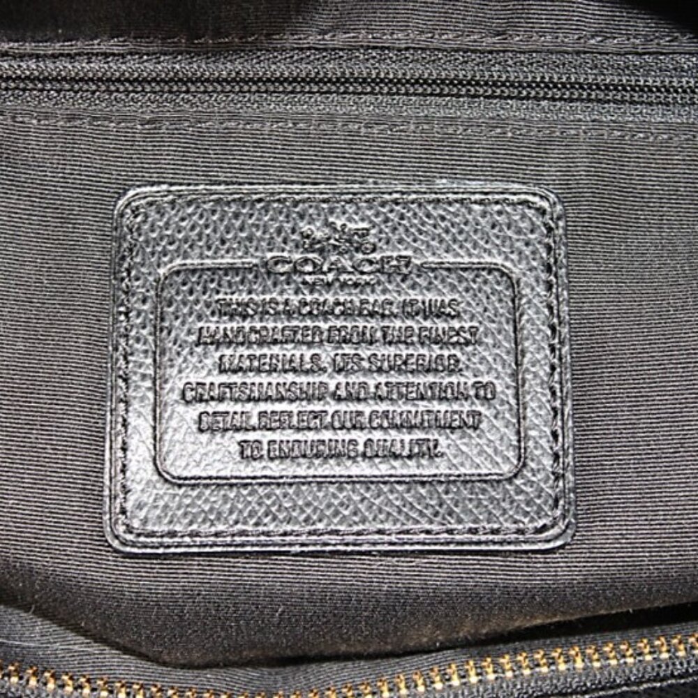 Coach Black Leather Tote with Matching Pouch and Strap - Picture 8 of 16